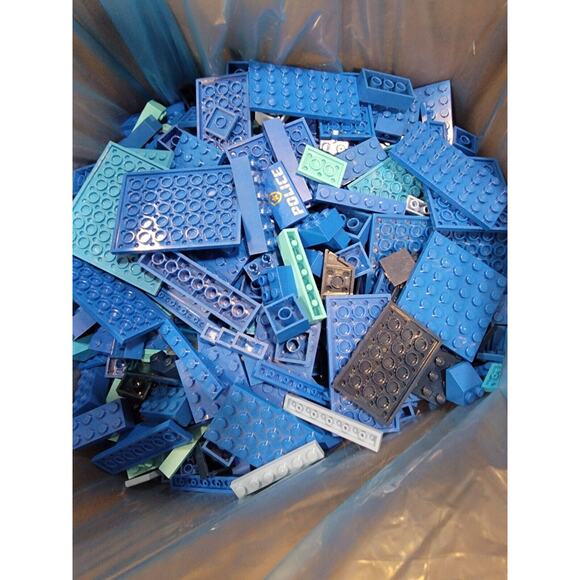 4lb Bag Of Mixed Lego Lot Blue Pieces - Picture 5 of 5